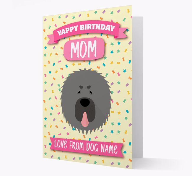 Personalized Card 'Yappy Birthday Mom' with {breedCommonName} Icon